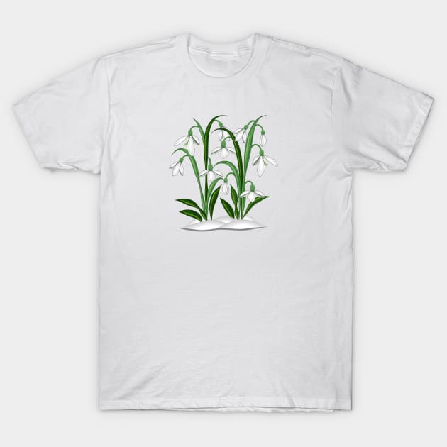 Snowdrops T-Shirt by Designoholic